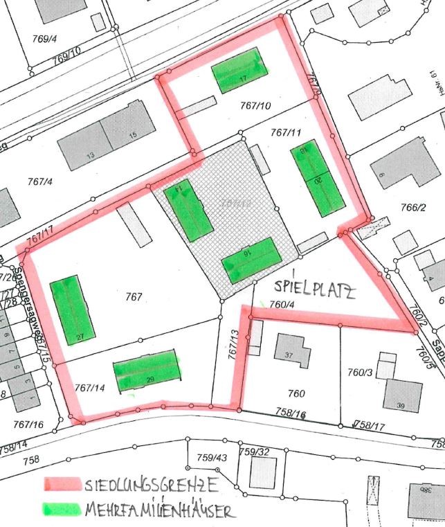 Plan Wohnbebauung Ringbergsiedlung